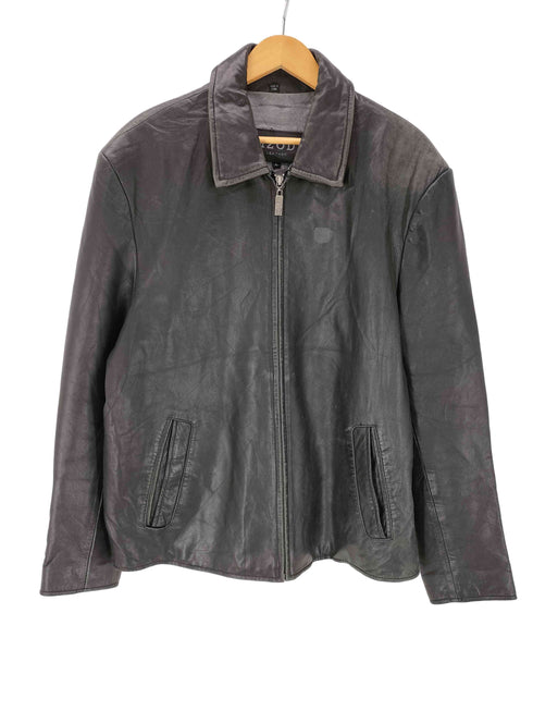 アイゾッド IZOD 裏地キルト 肩パッド ジップアップ レザー ジャケット メンズ import:L